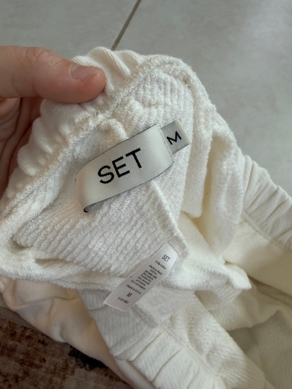 SET Active Cream Ribbed Athletic Lounge Shorts - Picture 3 of 3